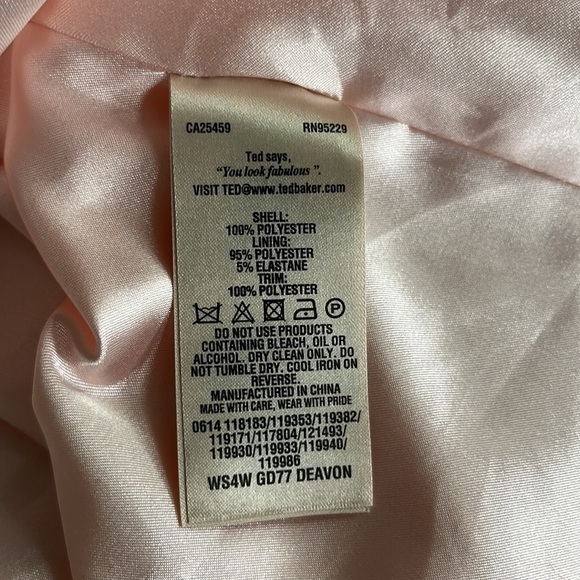 Ted BAKER DEAVON WOMEN'S OIL PAINTING Floral Sleeveless Belted DRESS NUDE PINK 6 - Picture 14 of 15